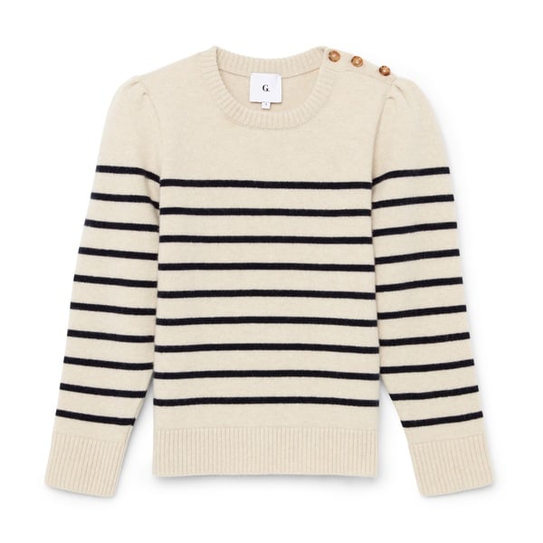 G. Label by goop Valentine Striped Crewneck Sweater