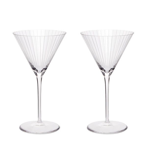 Fazeek Striped Martini Glasses Set Of 2 in Pink & Amber