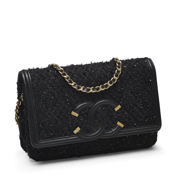 What Goes Around Comes Around Chanel Filigree Tweed Wallet on Chain