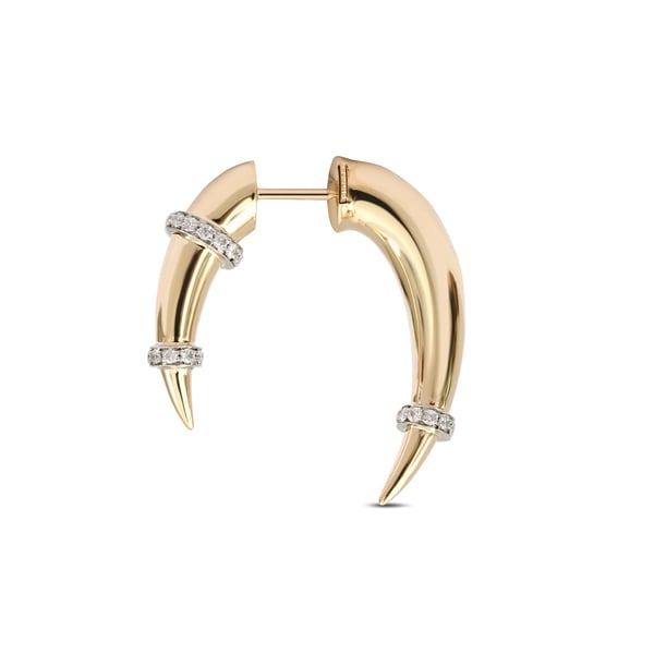 Rainbow K Horn Pavé Ring Earrings
