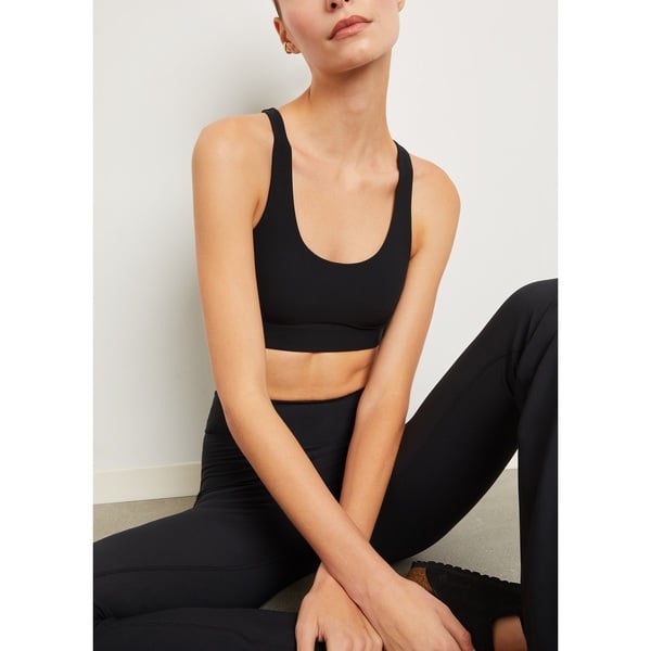 SASOM  apparel Celine Sports Bra In Athletic Knit Black Cream