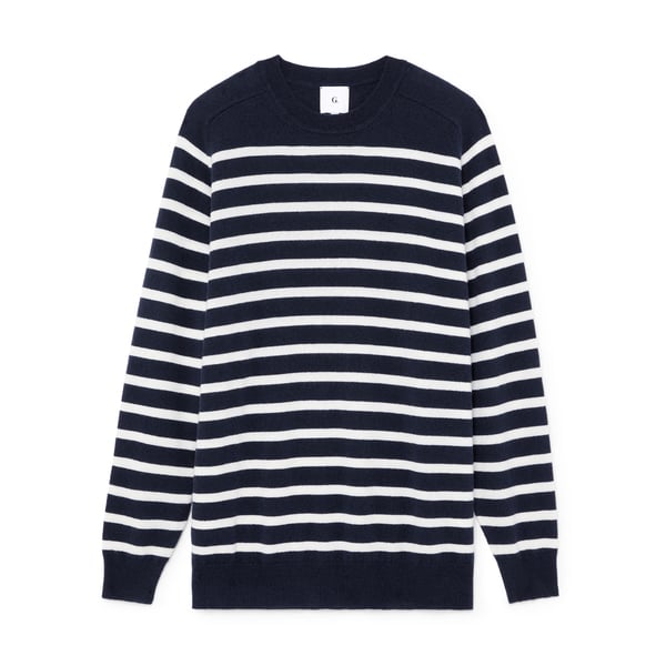 G. Label by goop Gia Oversize Striped Cashmere Crewneck