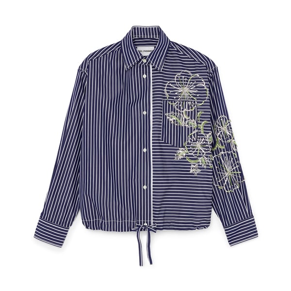 Des Phemmes Hibiscus-Embroidered Shirt