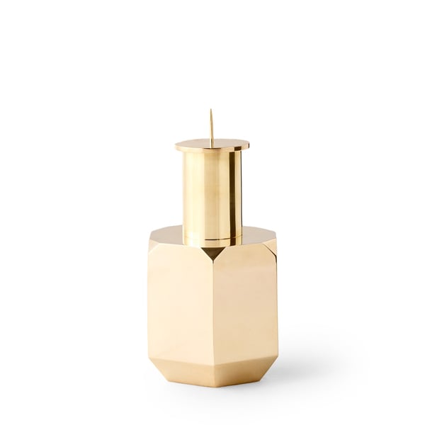 goop x CB2 Celestine Polished Brass Candle Holder