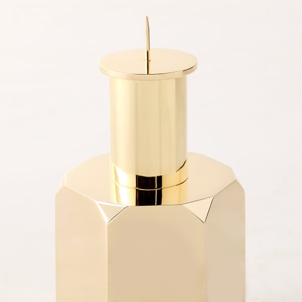 goop x CB2 Celestine Polished Brass Candle Holder