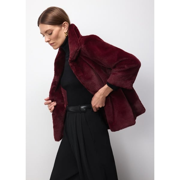 G. Label by goop Faux-Fur High-Collar Jacket