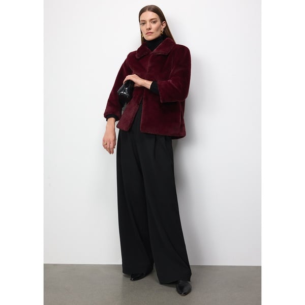 G. Label by goop Faux-Fur High-Collar Jacket