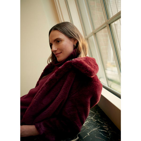G. Label by goop Faux-Fur High-Collar Jacket
