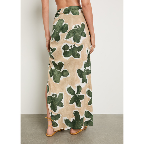 Zulu and Zephyr Ruched Linen Skirt
