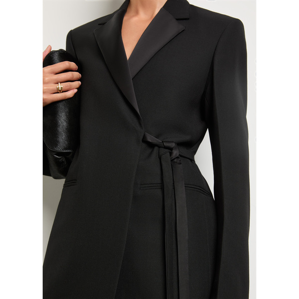 Toteme Satin-Lapel Wrap Blazer