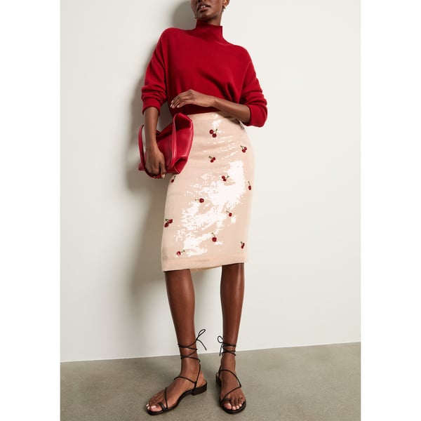 Des Phemmes Cherries Sequin Skirt