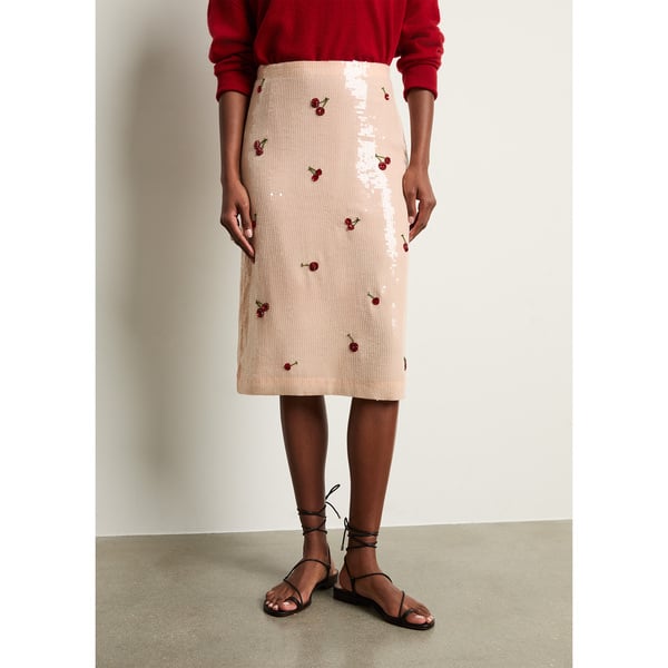Des Phemmes Cherries Sequin Skirt
