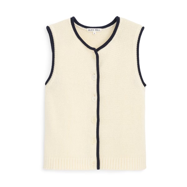 トップス unfil french linen knit vest 4 Namu Shop - Unfil French Linen Ribbed Knit Vest - Natural