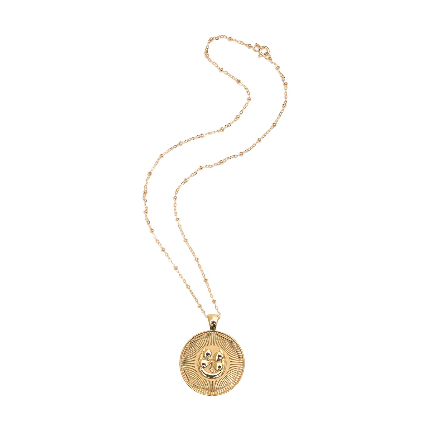 Double Sided Lucky Medallion. The Lucky Charm Necklace. Chain