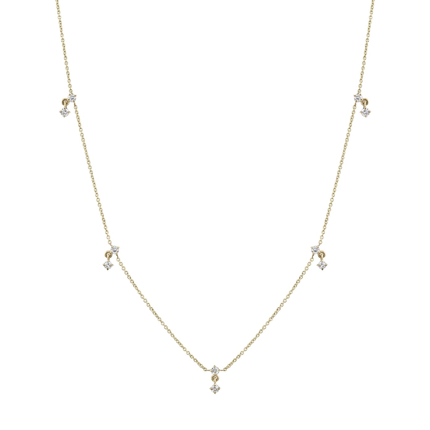 ネックレス・ペンダント Lizzie Mandler Eclat Triple V Chain Necklace Eclat diamond triple v chain necklace by Lizzie Mandler