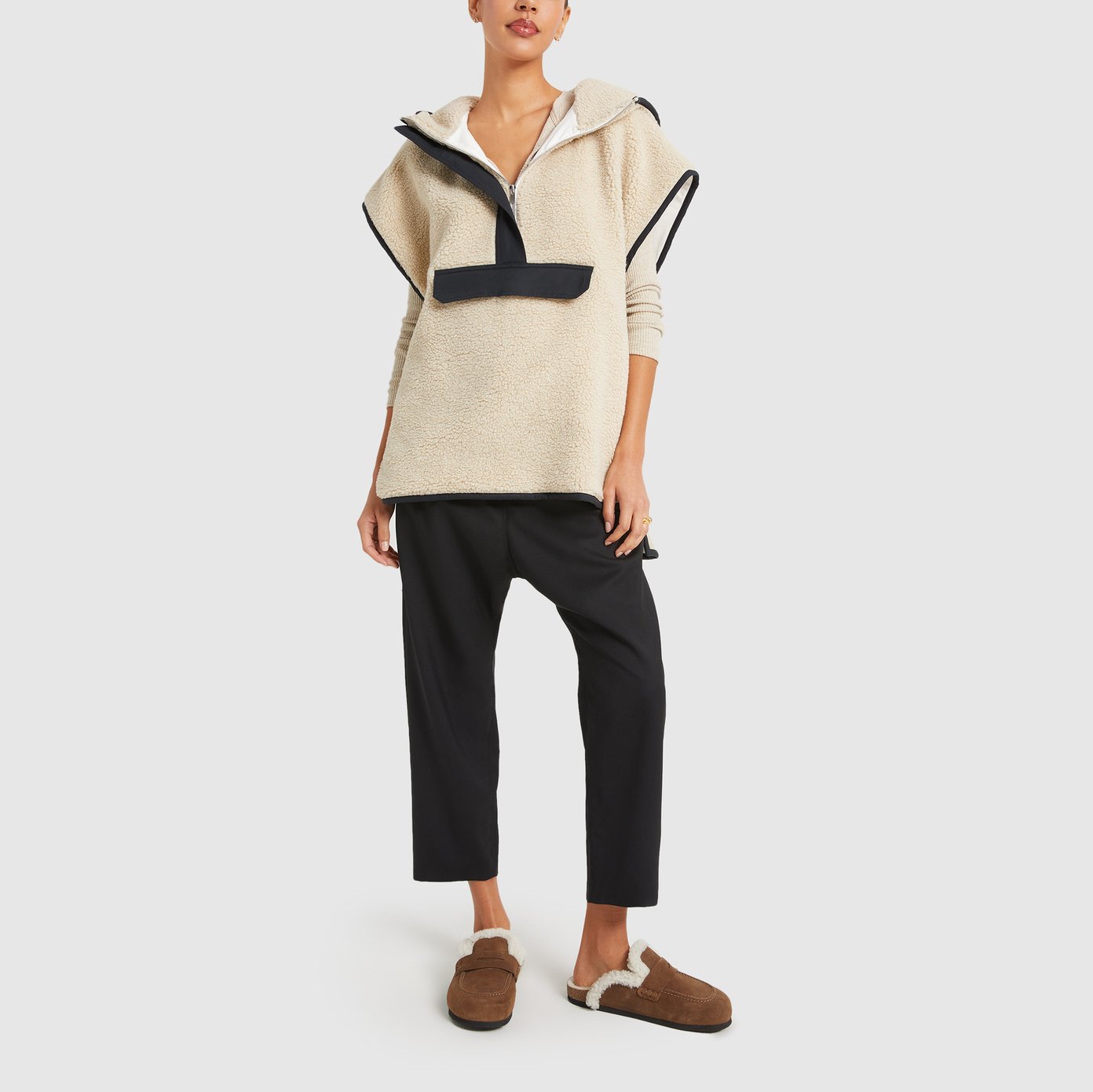 Sherpa fleece poncho hot sale