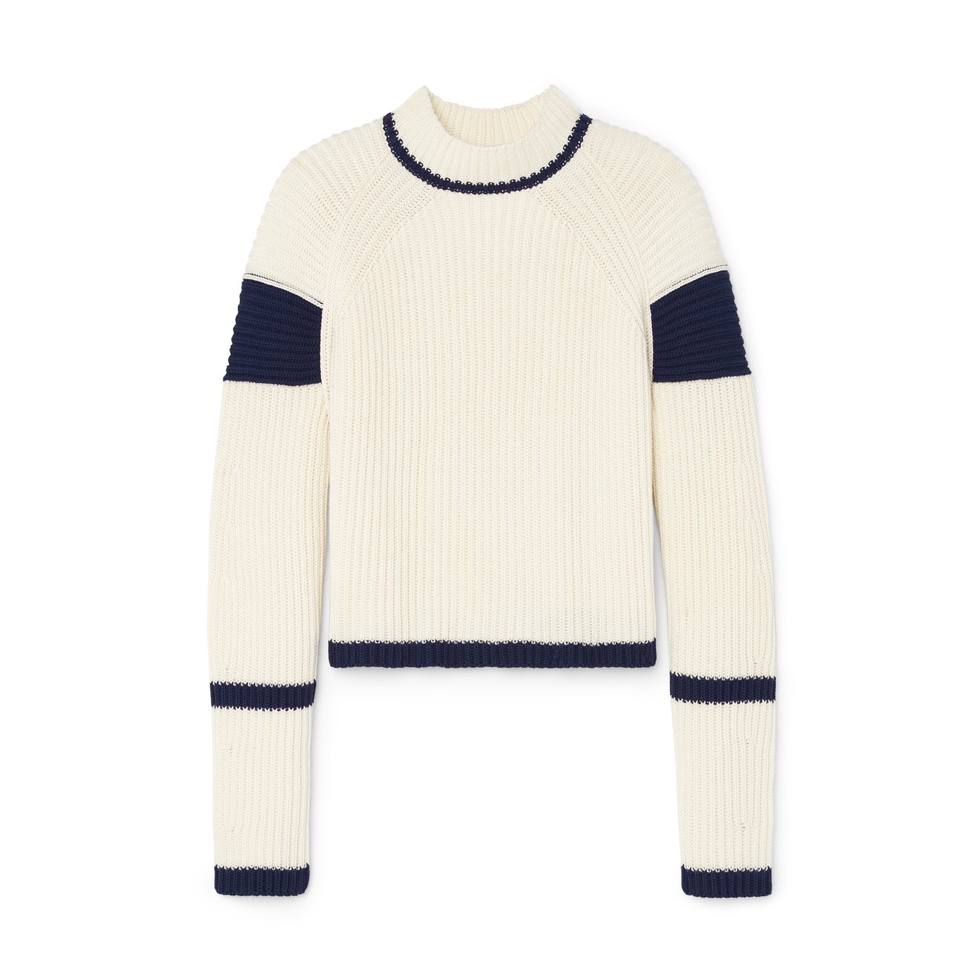Gervais Round-Sleeve Ribbed Sweater