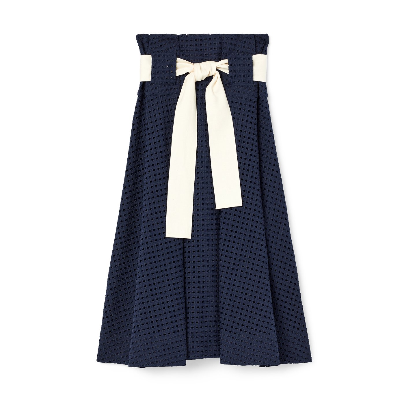 90S Vintage Fold Pleated Belted Denim Mini Skirt