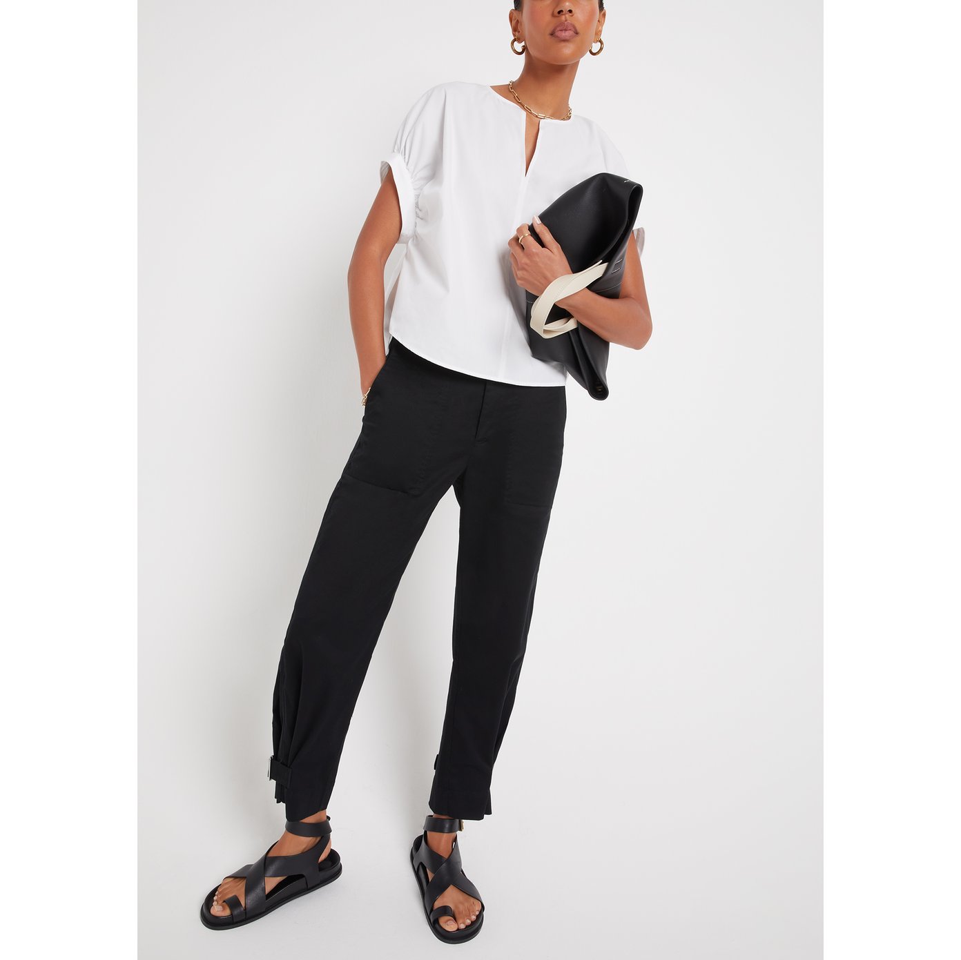 Proenza Schouler White Label Cotton Twill Tapered Pants | goop