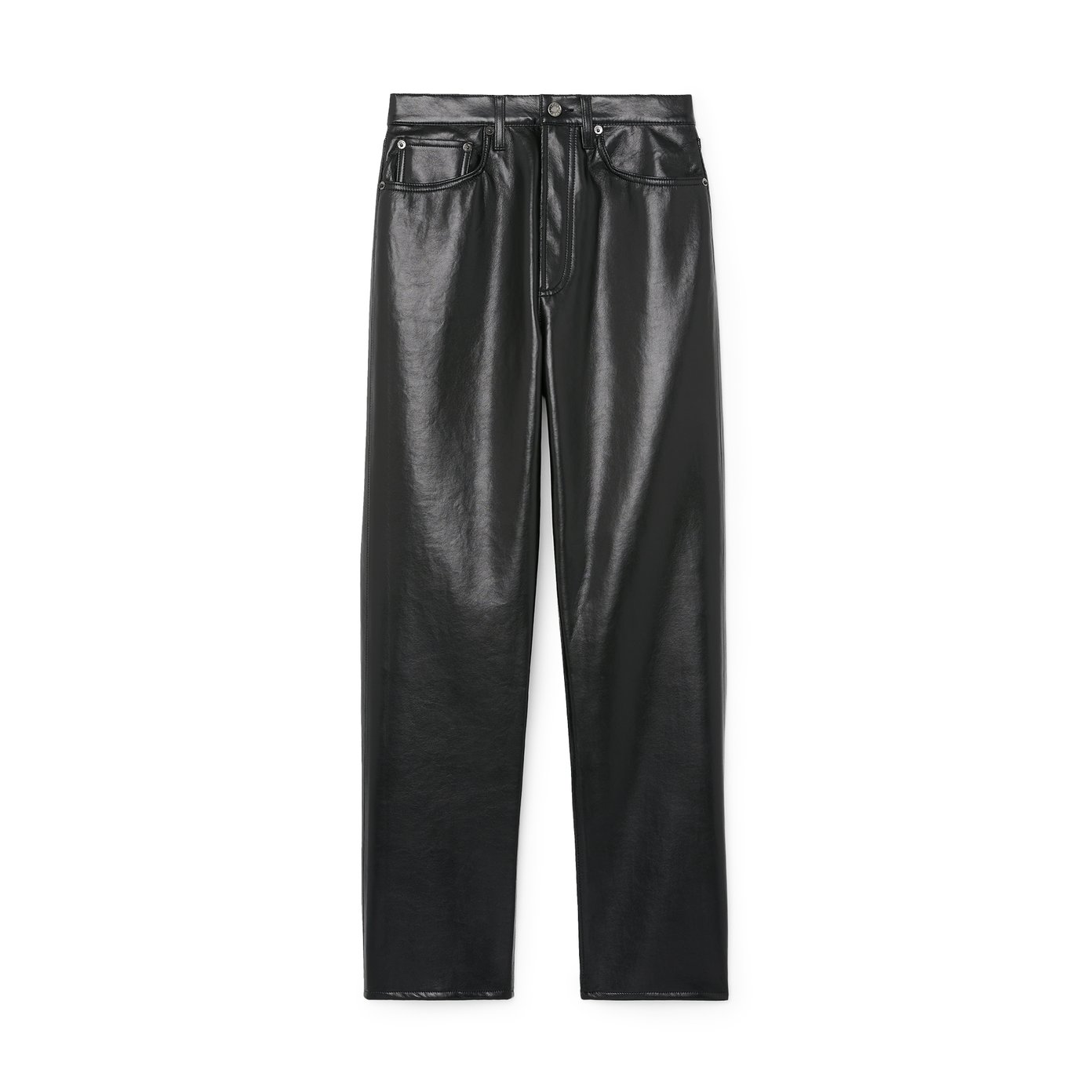 Black Recycled Leather 90s Pinch Waist