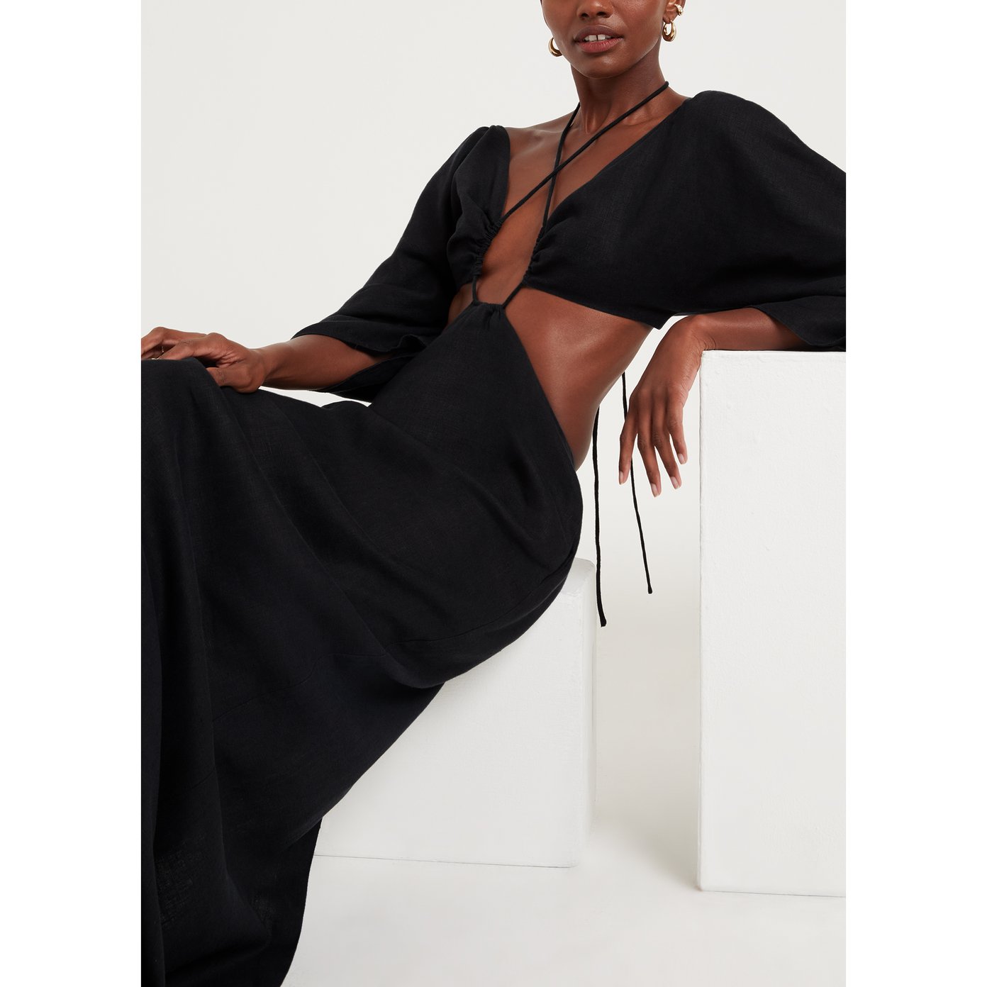 Celia Long Sleeve Ankle Gown