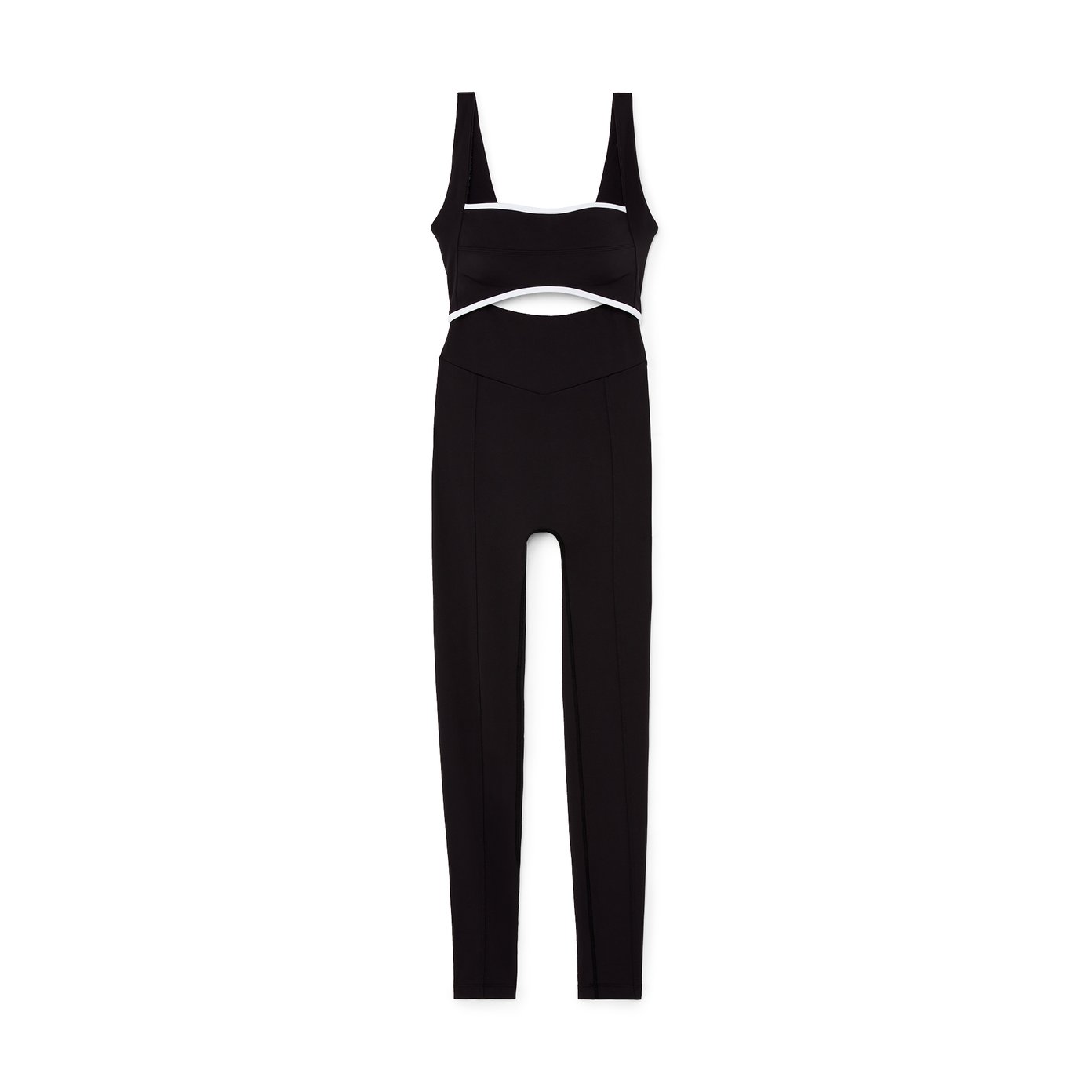 108 Sportif Capri Cutout Short Bodysuit Stone / Black