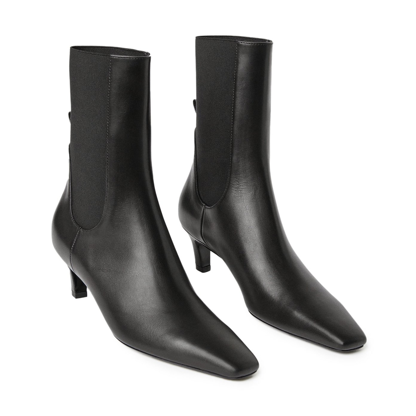 Low heel leather booties sale