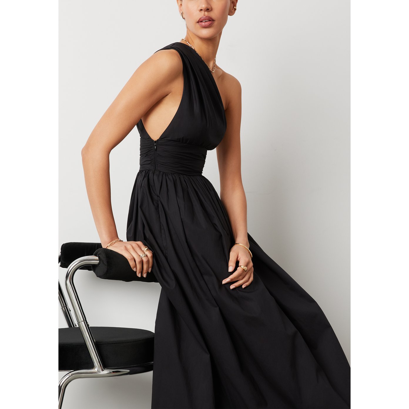 Matteau Gathered One-Shoulder Dress