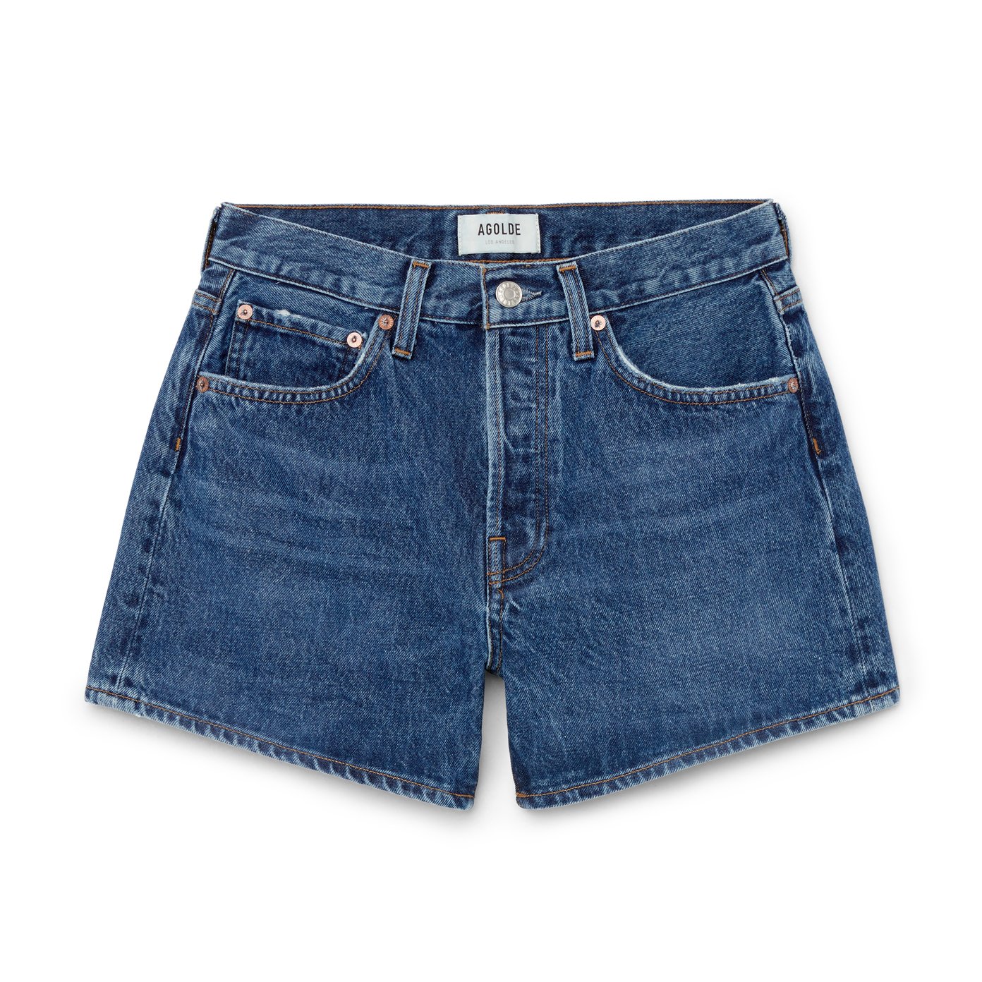 AGOLDE Parker Long Denim Shorts - In Spades