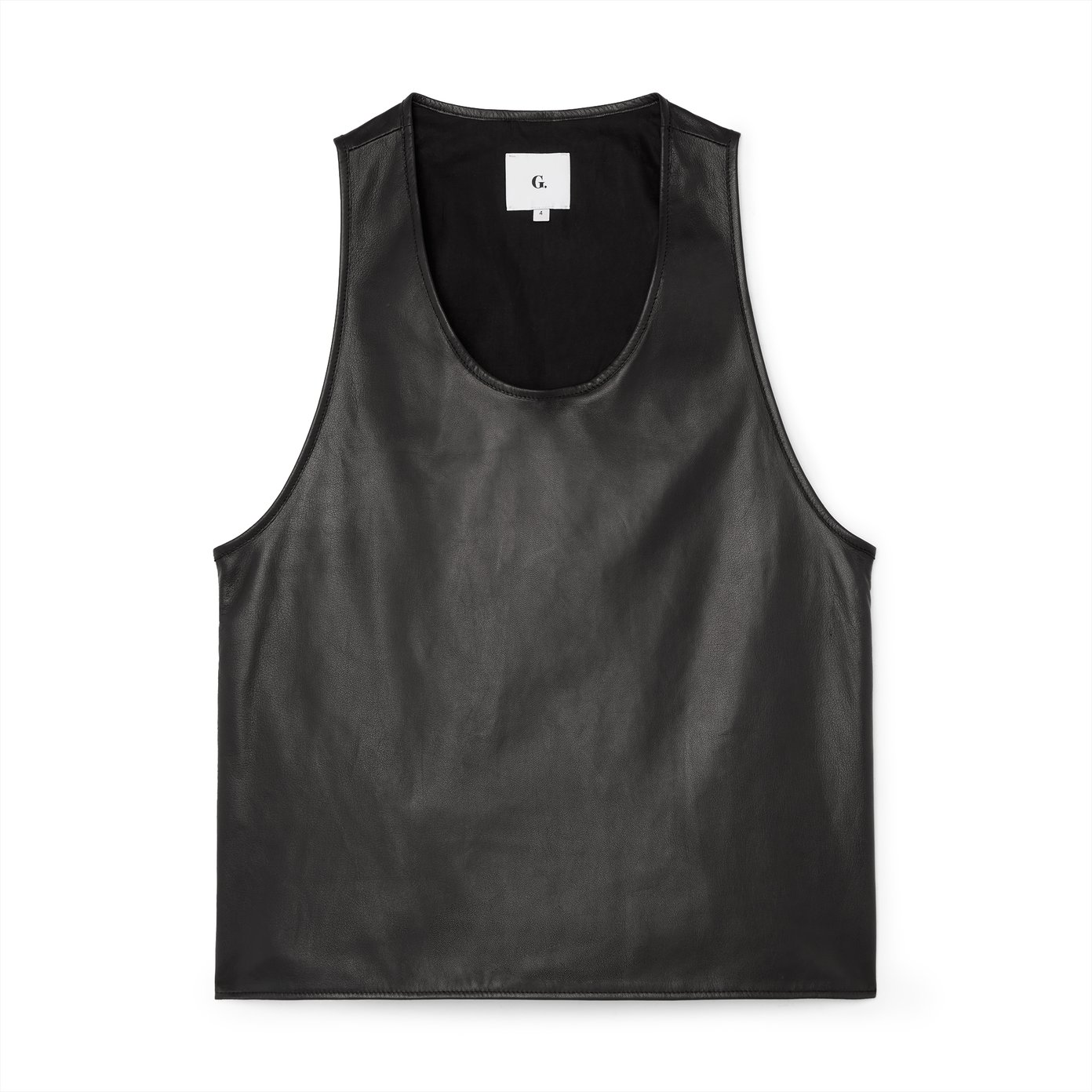 Scoop Neck Leather Tank Top