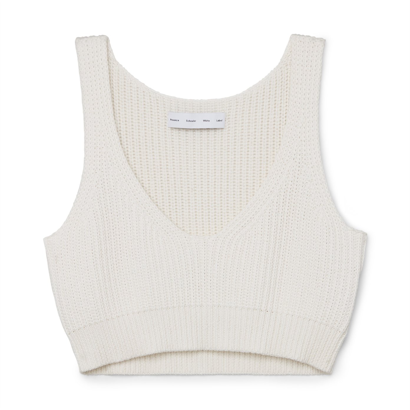 Proenza Schouler White Label Ribbed Cotton Cropped Sweater