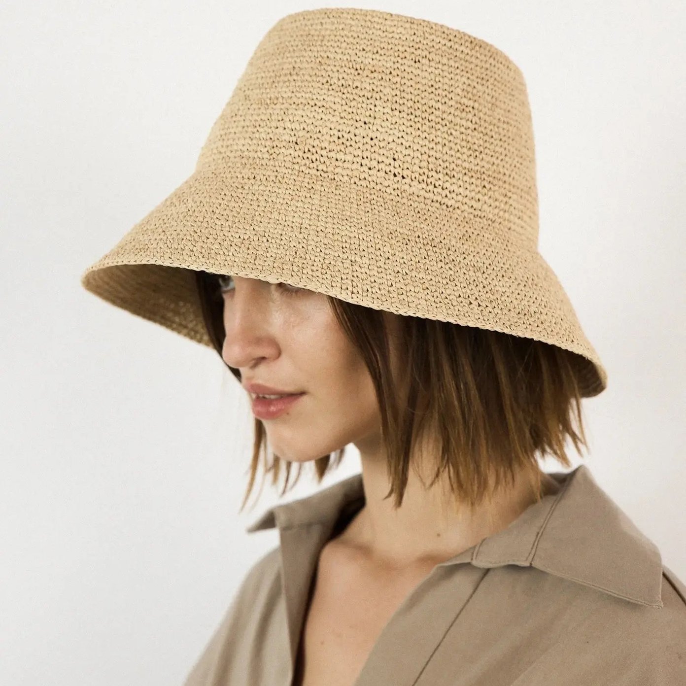 Raffia Beach Hat Raffia Bucket Hat Travel Hat Soft 