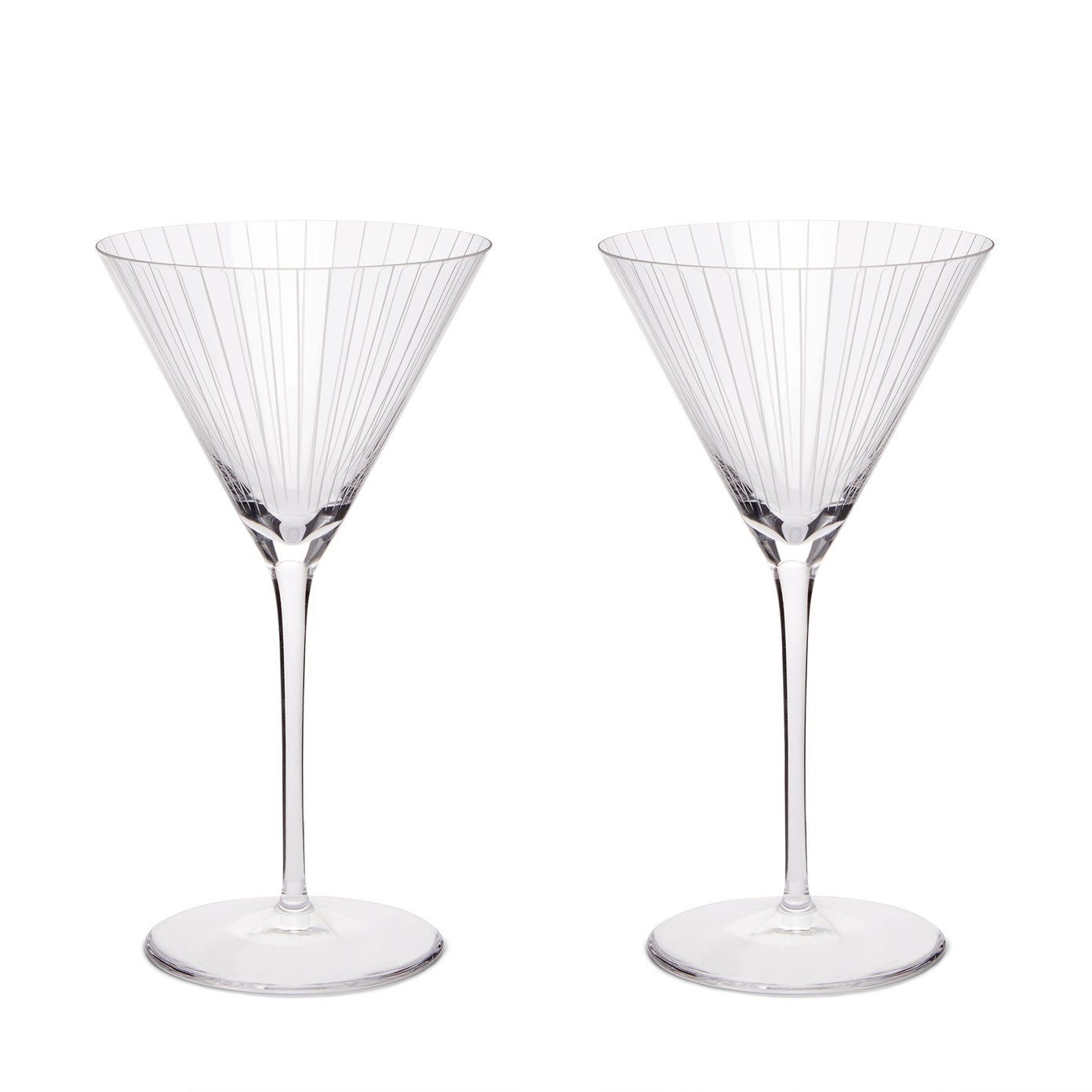 Pinstripe Martini Glasses, Set of 2