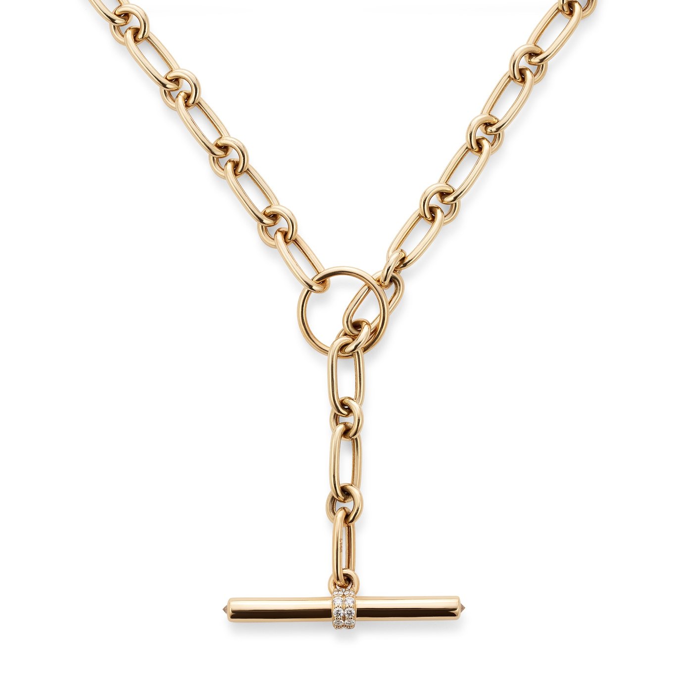 LUXE Linear Link T-Bar Necklace - Gold