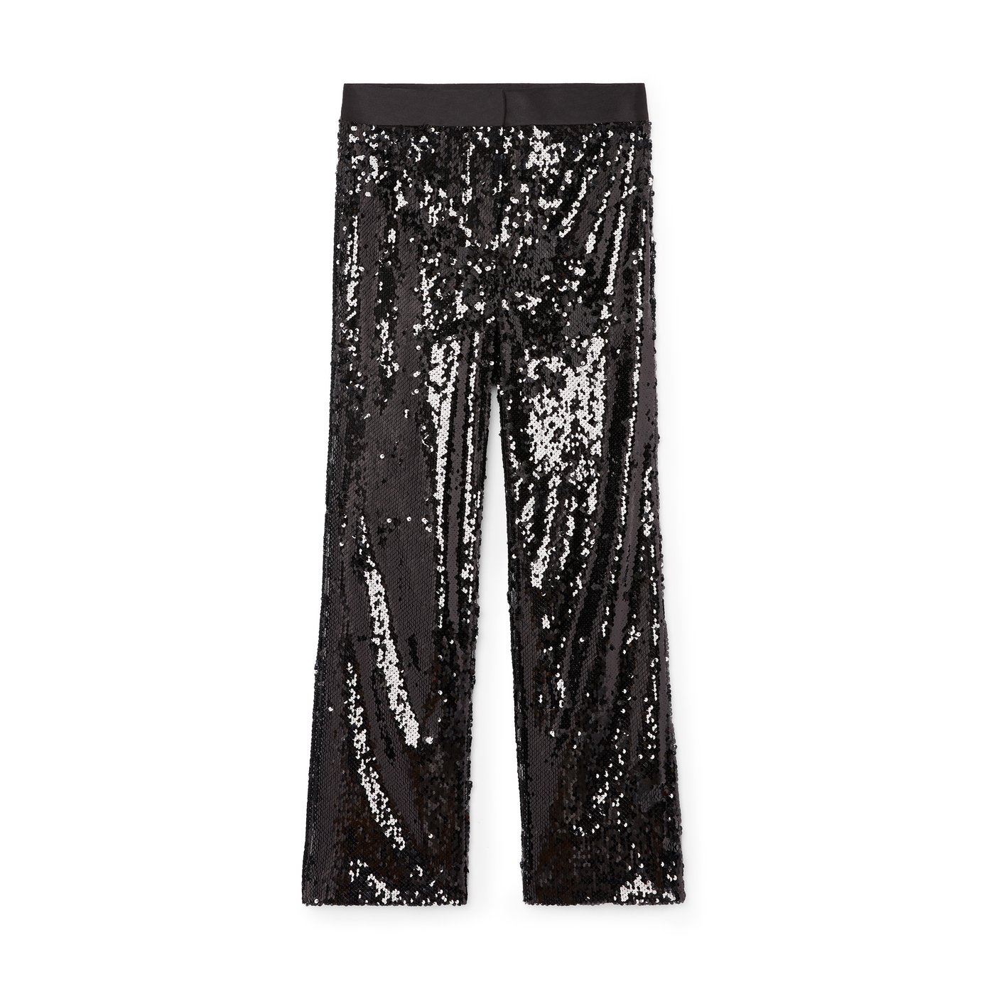 Black Sequin Pants / High Size Cigarette Cut / Size XXS-XS 