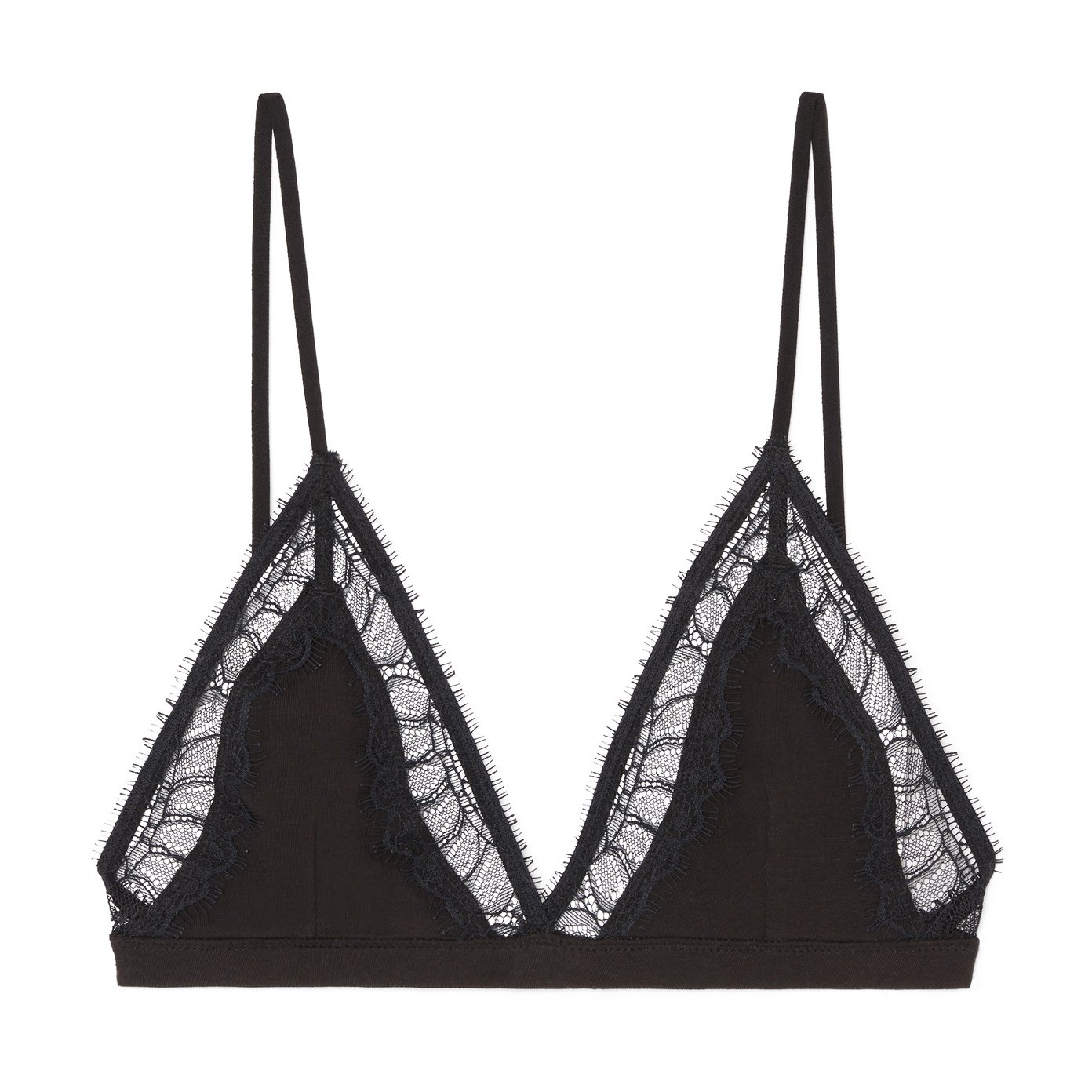 Organic Cotton Bralette with Lace Trim