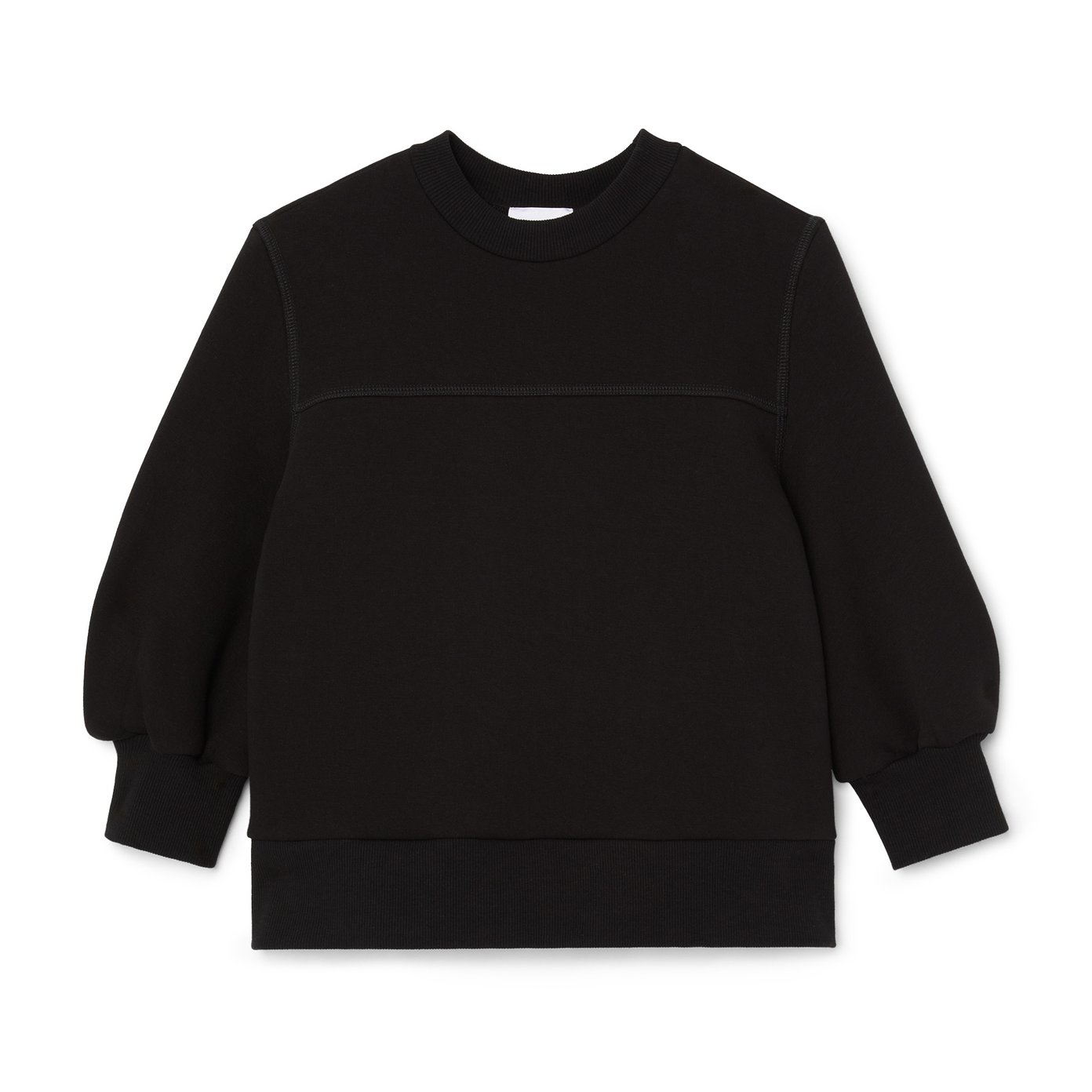 Black sweatshirt with puff sleeves new arrivals