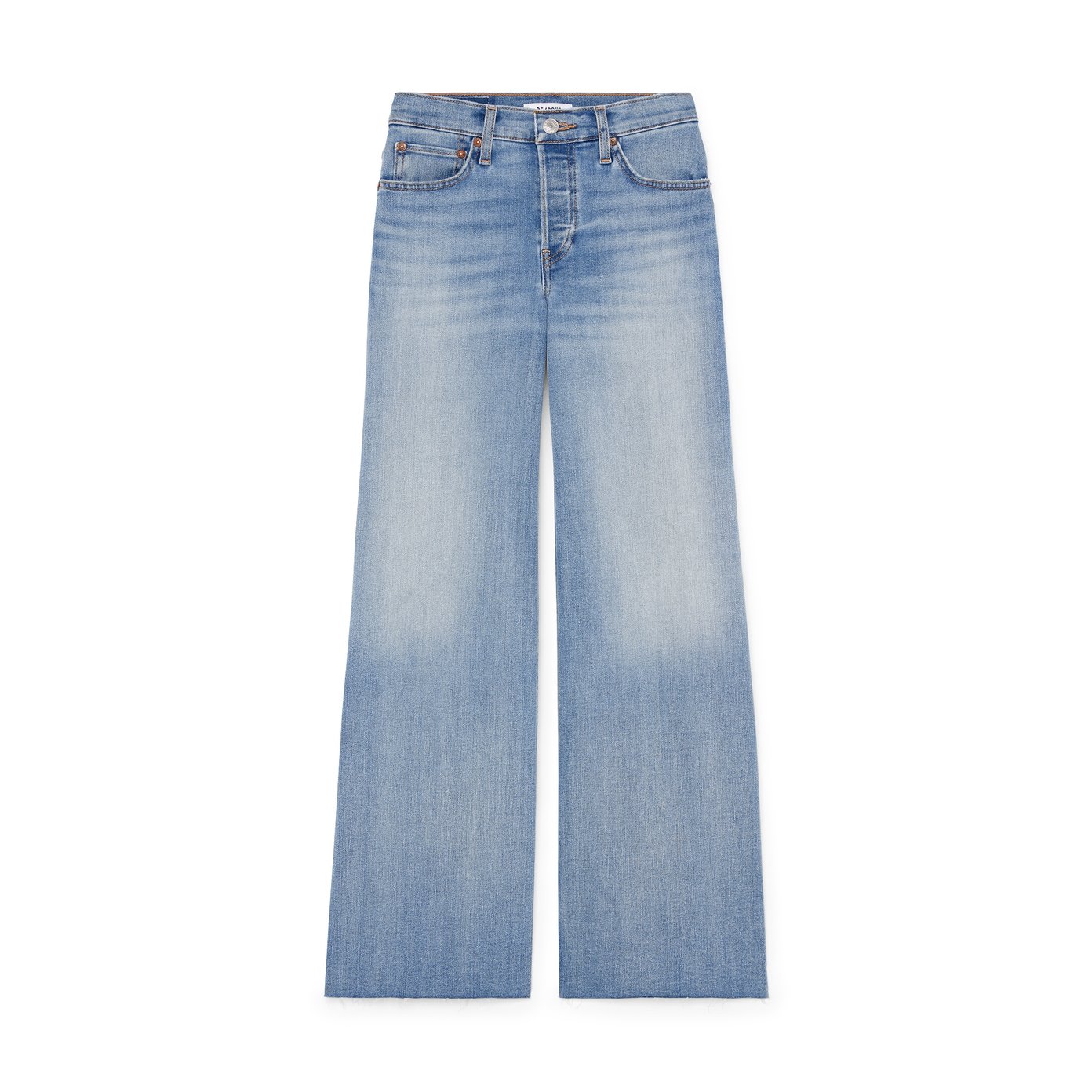 【MODERNIF】Levee Semi-Wide Denim Pants RE/DONE Mid-Rise Wide-Leg Cropped Jeans | goop