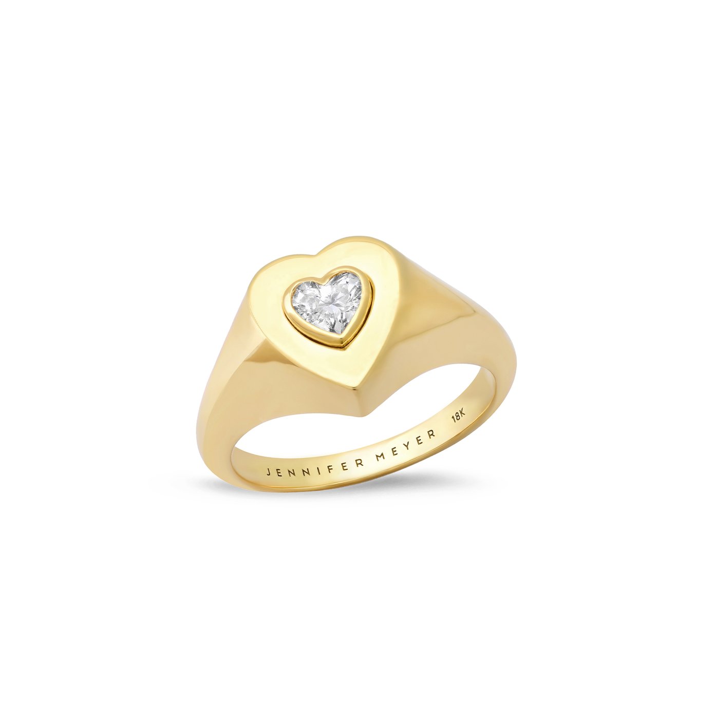 Jennifer Meyer Heart Cut Diamond Signet Ring goop