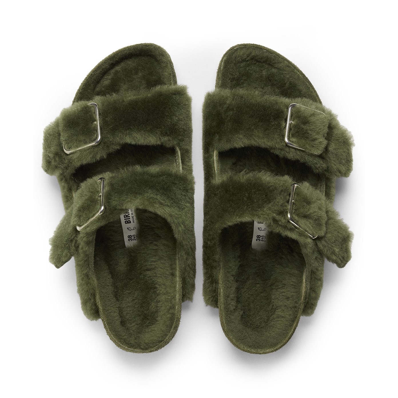 Birkenstock Arizona Shearling Sandals Green