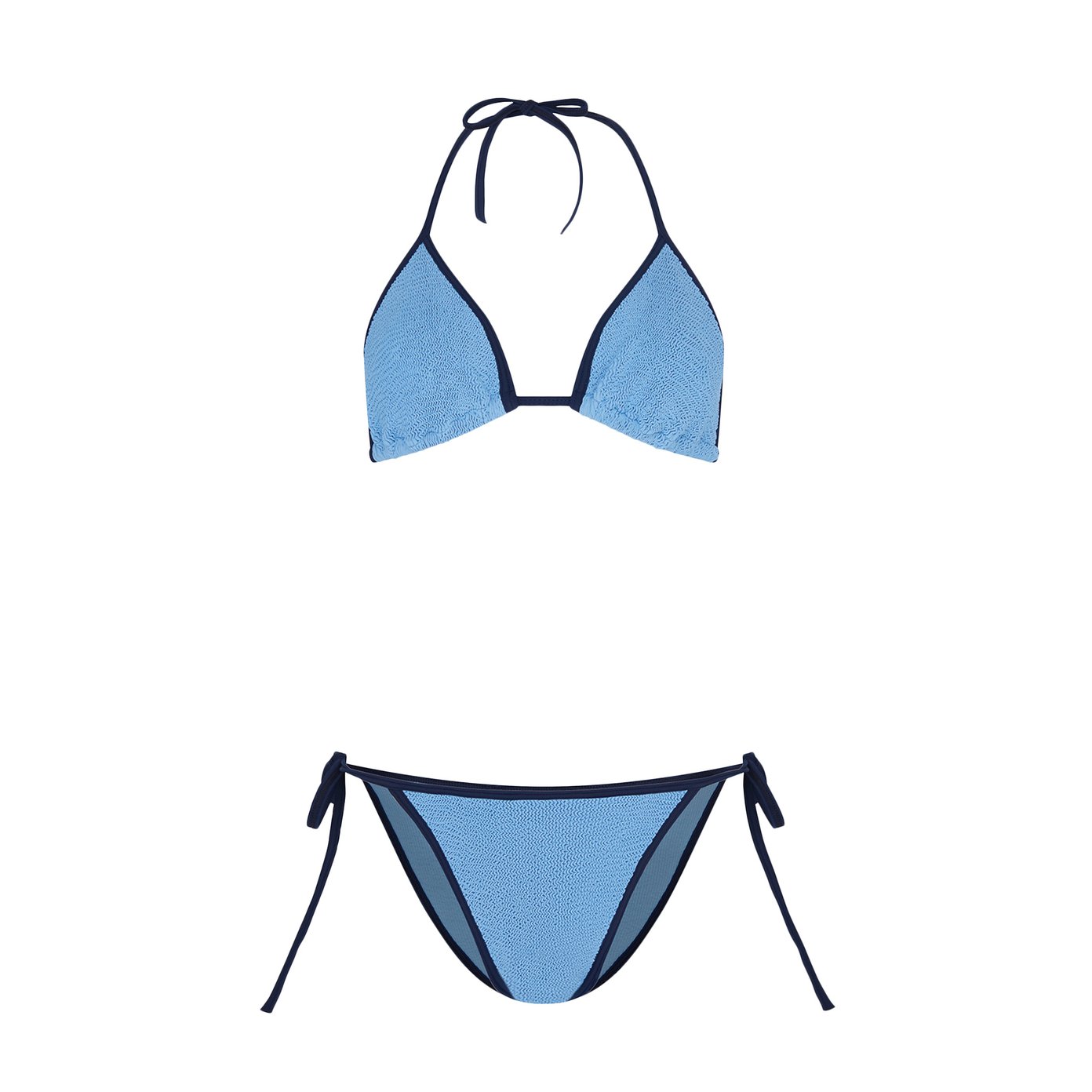 【関税込み】Hunza G ブルー&ネイビー Gina Contrast ビキニ Hunza G Gina Contrast Bikini | goop