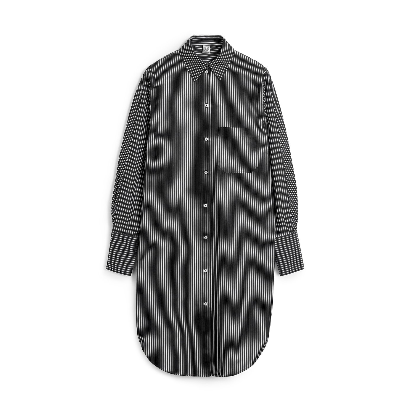 ワンピース TOTEME Striped Kimono-Sleeve Shirtdress BLACK/WHITE Toteme Striped Kimono-Sleeve Shirtdress, Black & White