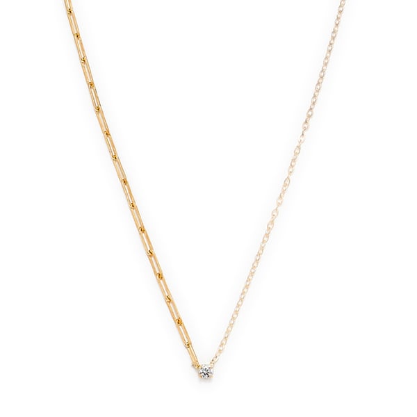 Yvonne Leon Yellow Gold Solitaire Round Diamond Necklace