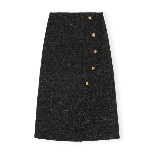 Ganni Sparkle Wrap Midi Skirt