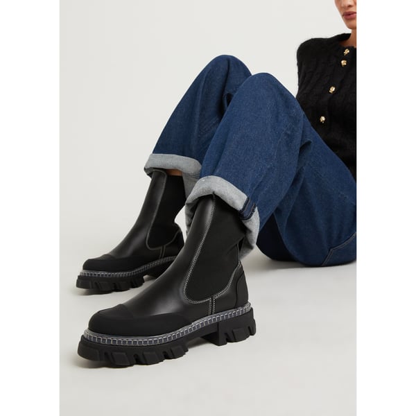 Ganni Cleated Mid Chelsea Boots
