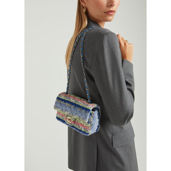 What Goes Around Comes Around Chanel Multi-Tweed Rectangular Flap Small