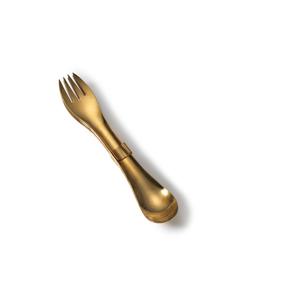 Japanese Brass Double Ended Spoon & Fork Set