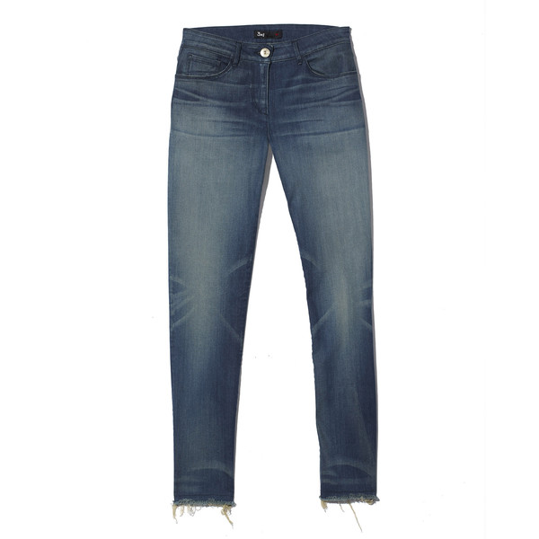 mid-rise crop fray skinny