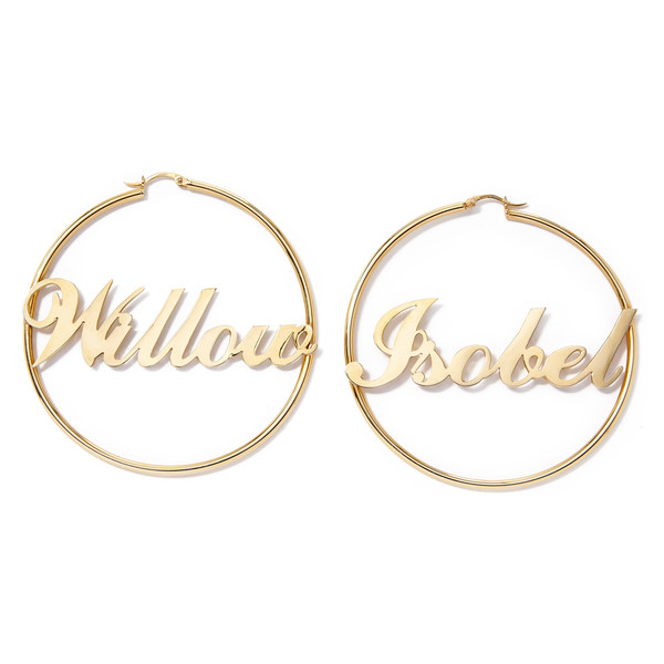 personalized hoop earrings in 10k gold