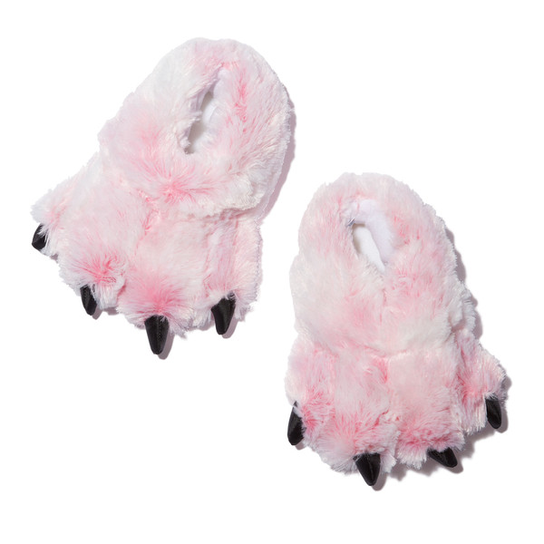 Pink Furry Tiger Slippers
